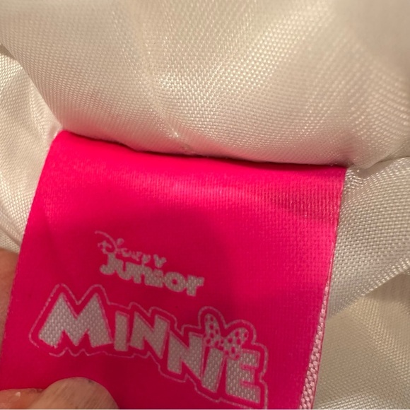 Disney Minnie Mouse Girls Faux Fur White Coat Jacket W/ Hood & Bow Size 3T - Picture 10 of 10